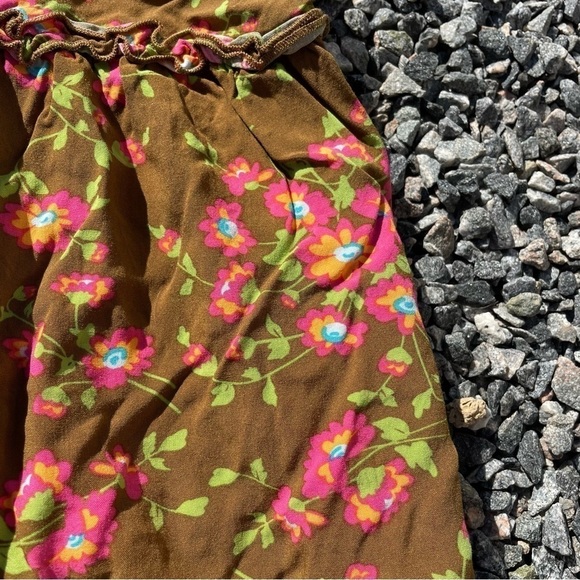 🥒 Matilda Jane On a Whim Floral Cross Back Brown Pink Sleeveless Tank Shirt S - Picture 7 of 10